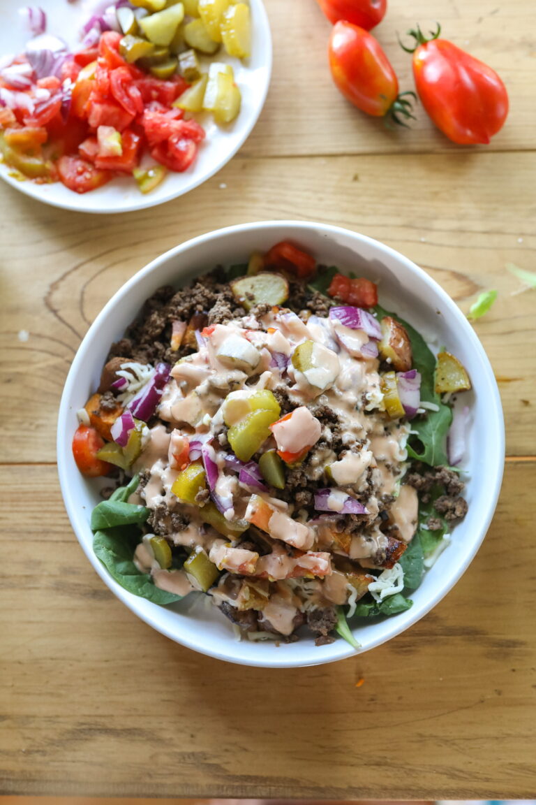 Healthy Burger Bowls with Special Sauce